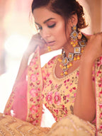 Myra Light Yellow Designer Hand work Lehenga