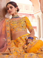 Myra Mustard Yellow Designer Hand work Lehenga