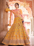 Myra Mustard Yellow Designer Hand work Lehenga