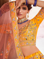 Myra Mustard Yellow Designer Hand work Lehenga