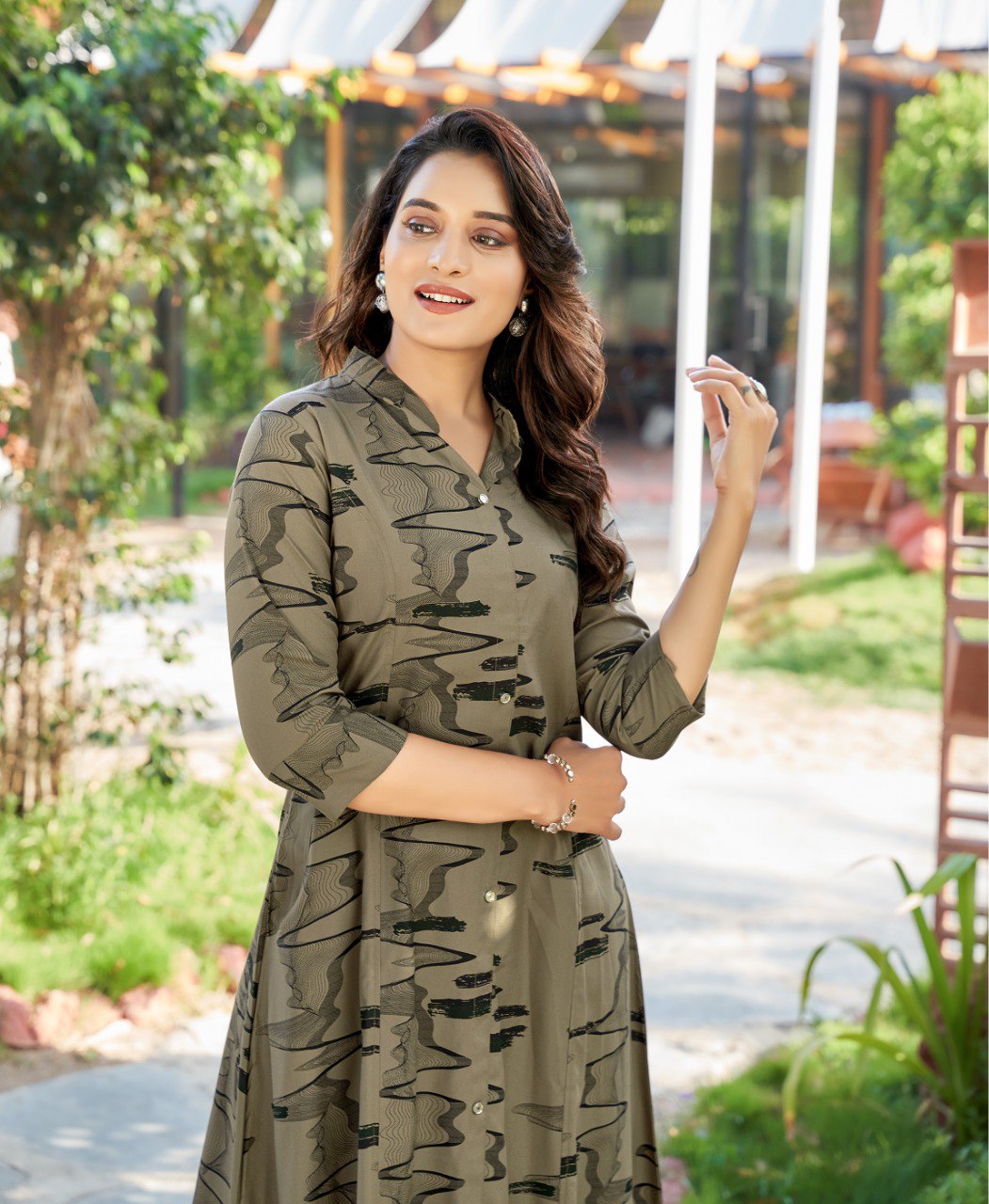 Prazu Fashion Beige Reyon Cotton Print Kurti With Pant - Distacart