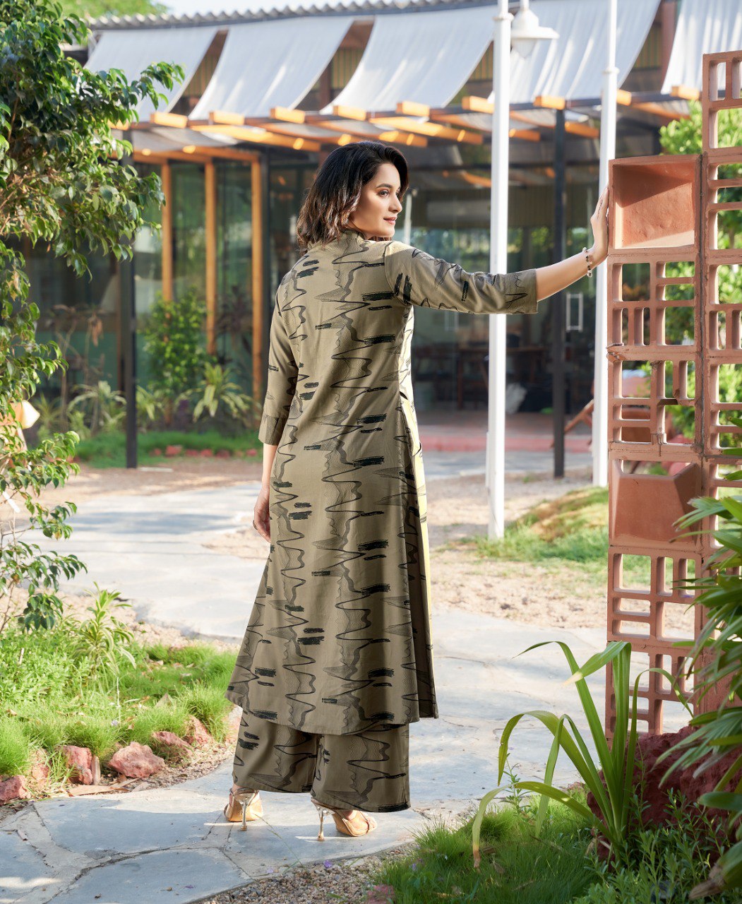 Prazu Fashion Beige Reyon Cotton Print Kurti With Pant - Distacart