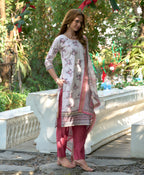 Prazu Fashion Off White Cotton Leaf Embroidered Kurta Set - Distacart
