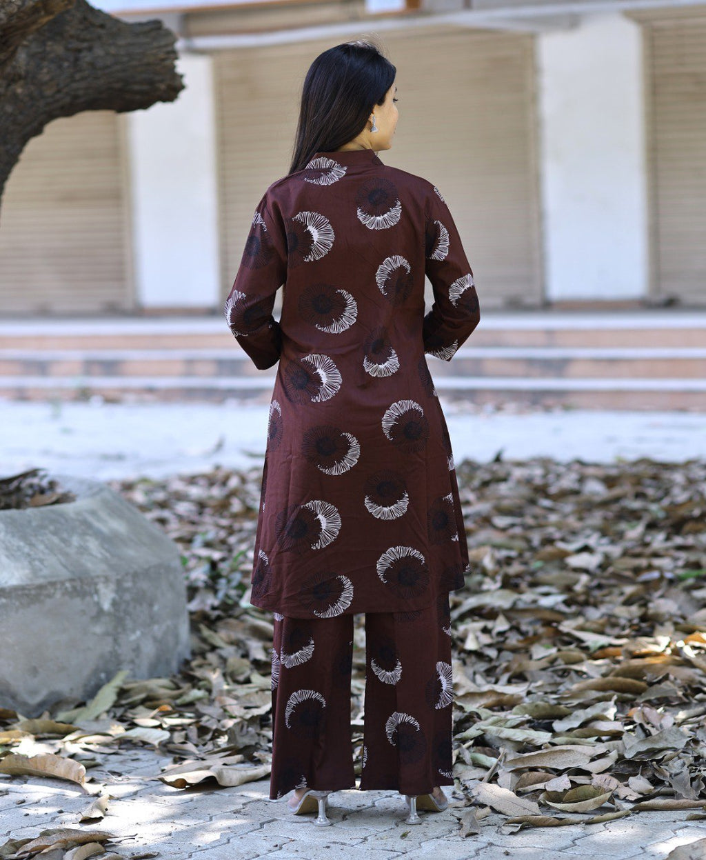 Prazu Fashion Brown Reyon Viscose Print Kurti With Pant - Distacart