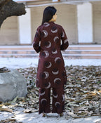 Prazu Fashion Brown Reyon Viscose Print Kurti With Pant - Distacart