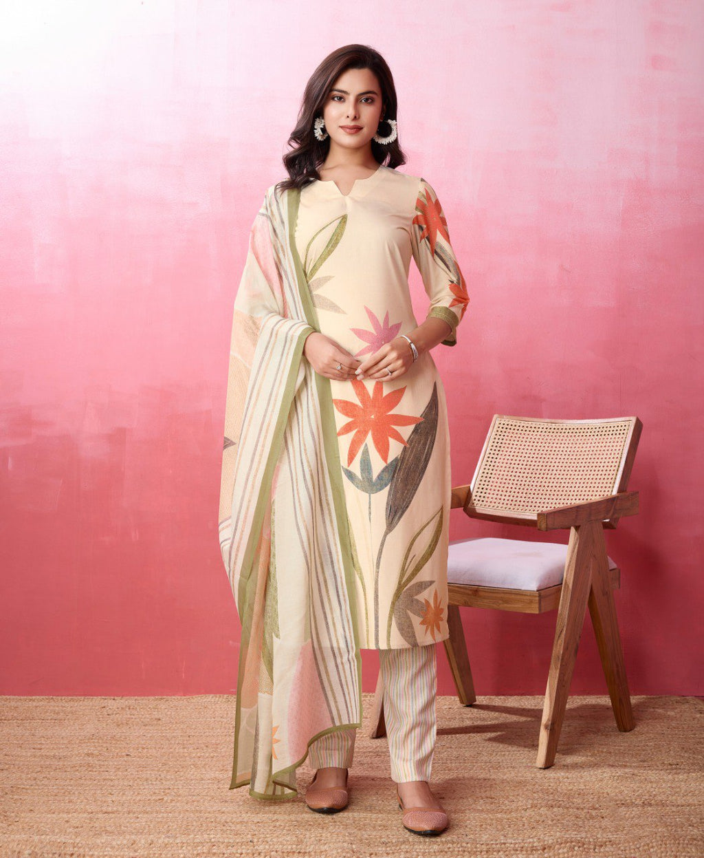 Prazu Fashion Off White Crepe Printed Designer Kurta Set - Distacart