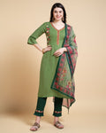 Prazu Fashion Mahendi Reyon Embroidered Kurta Set - Distacart