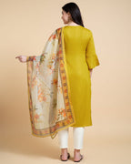 Prazu Fashion Yellow Reyon Embroidered Kurta Set - Distacart