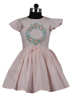 ArthLife Pink Wreath Embroidered Dress