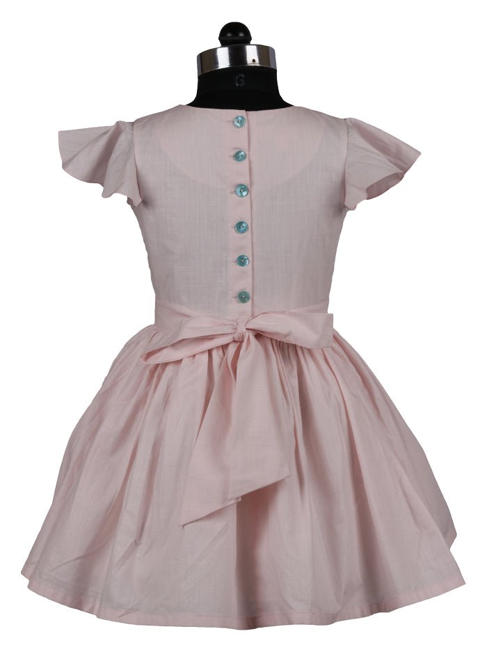 ArthLife Pink Wreath Embroidered Dress