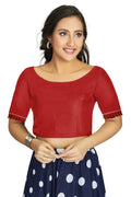 Aastha Fashion Women's Red Art Silk Designer Party Wear Readymade Blouse