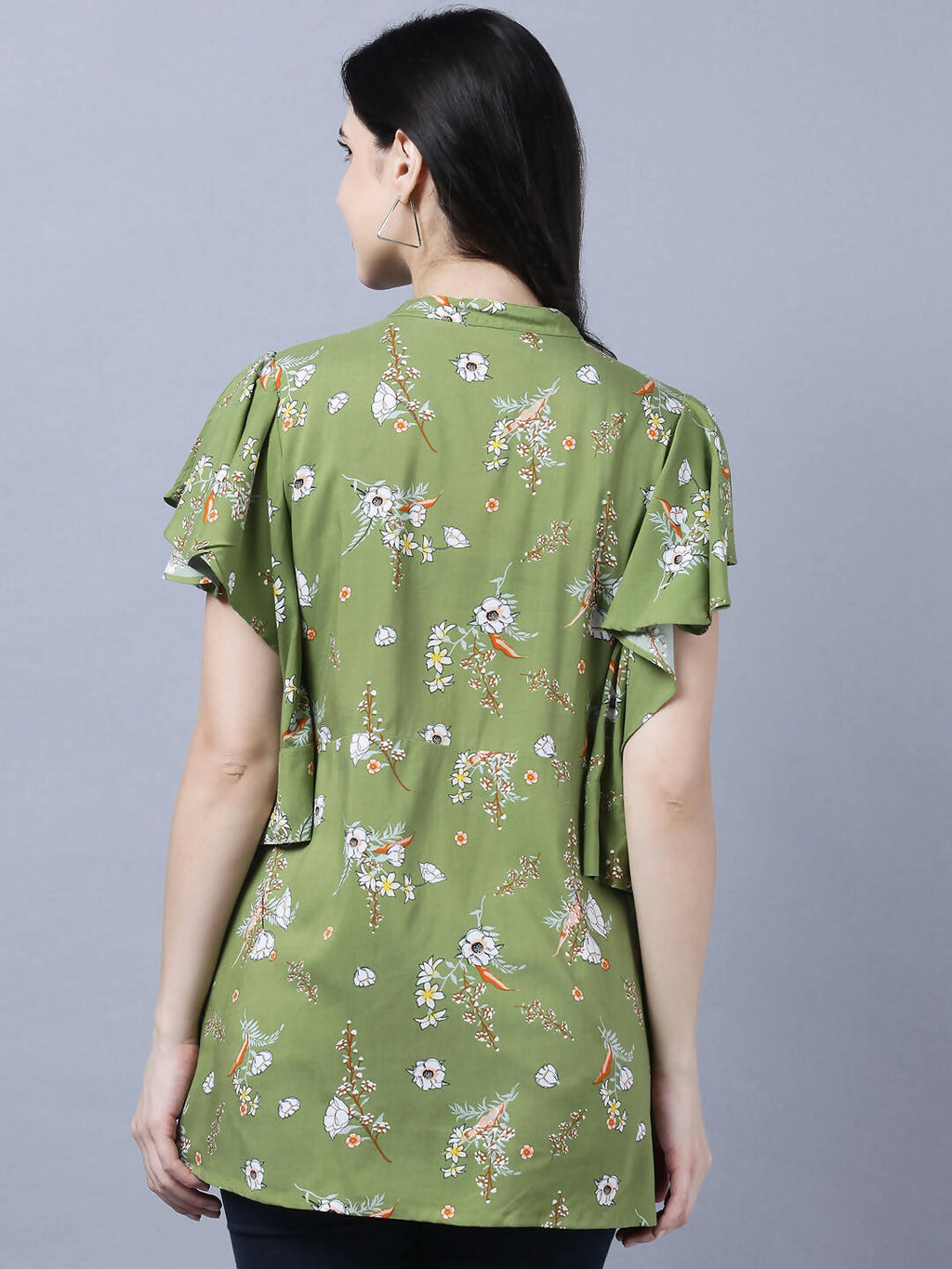 Myshka Stylish Green Viscose Short Sleeve Women's Top - Distacart