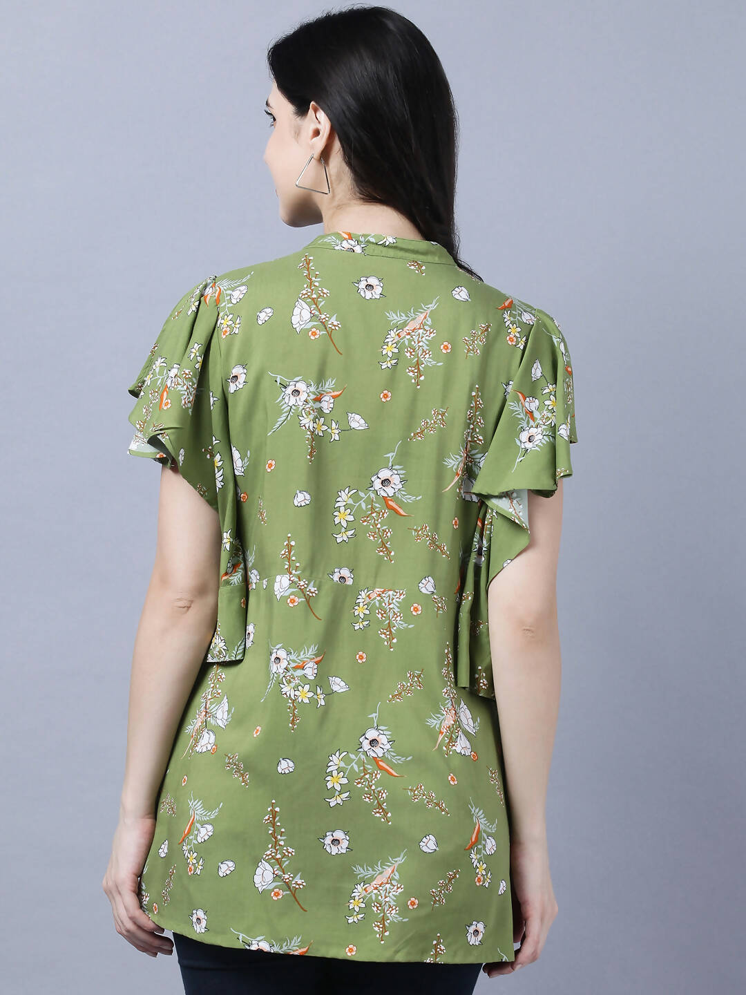 Myshka Stylish Green Viscose Short Sleeve Women's Top - Distacart