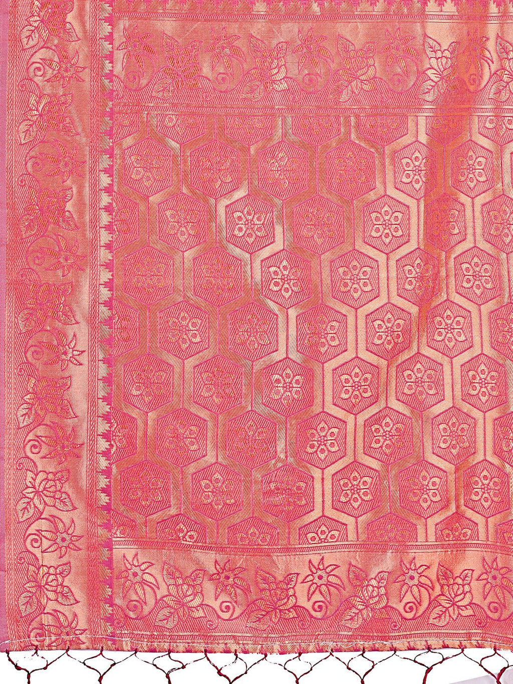 Shree Shyam Fashion Light Pink Woven Zari Traditional Linen Cotton Saree with Rich Pallu & Unstitched Blouse - Festive & Wedding Wear Saree
