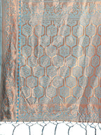 Shree Shyam Fashion Sea Green Woven Zari Traditional Linen Cotton Saree with Rich Pallu & Unstitched Blouse - Festive & Wedding Wear Saree