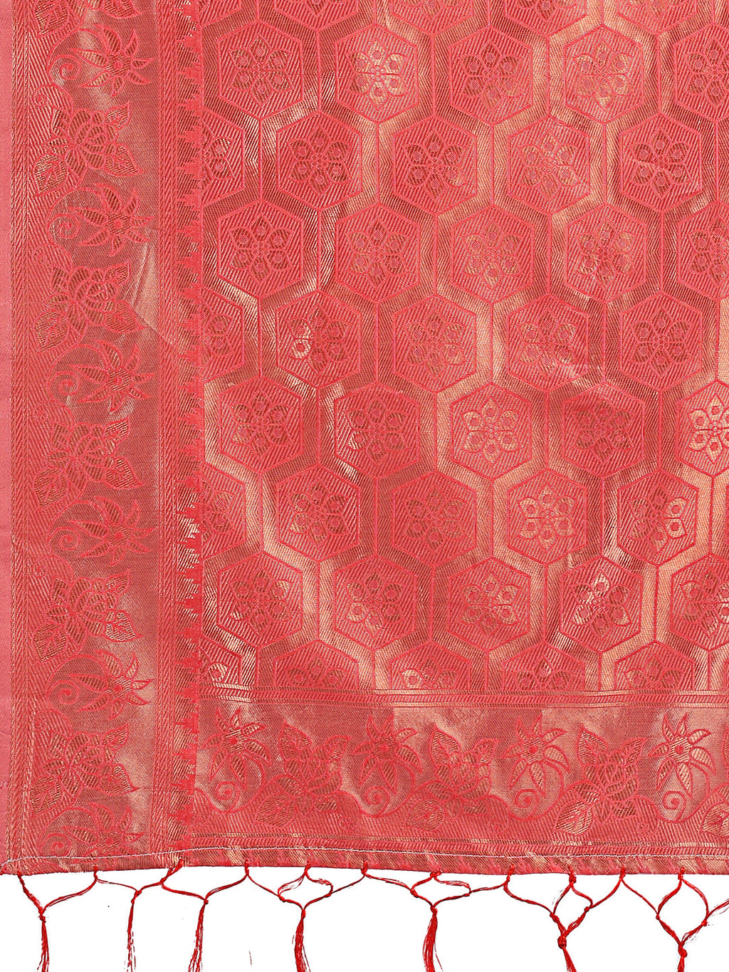 Shree Shyam Fashion Orange Woven Zari Traditional Linen Cotton Saree with Rich Pallu & Unstitched Blouse - Festive & Wedding Wear Saree