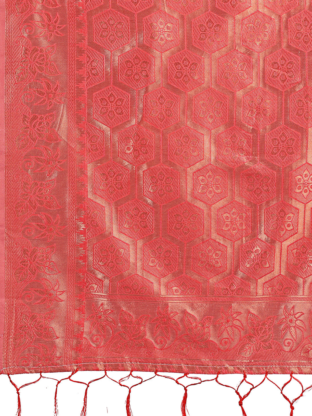 Shree Shyam Fashion Orange Woven Zari Traditional Linen Cotton Saree with Rich Pallu & Unstitched Blouse - Festive & Wedding Wear Saree