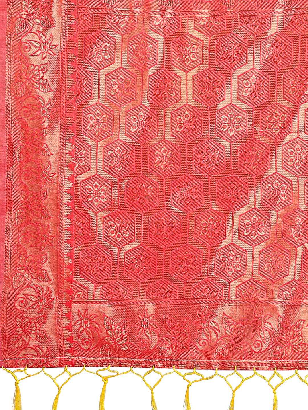 Shree Shyam Fashion Yellow Woven Zari Traditional Linen Cotton Saree with Rich Pallu & Unstitched Blouse - Festive & Wedding Wear Saree