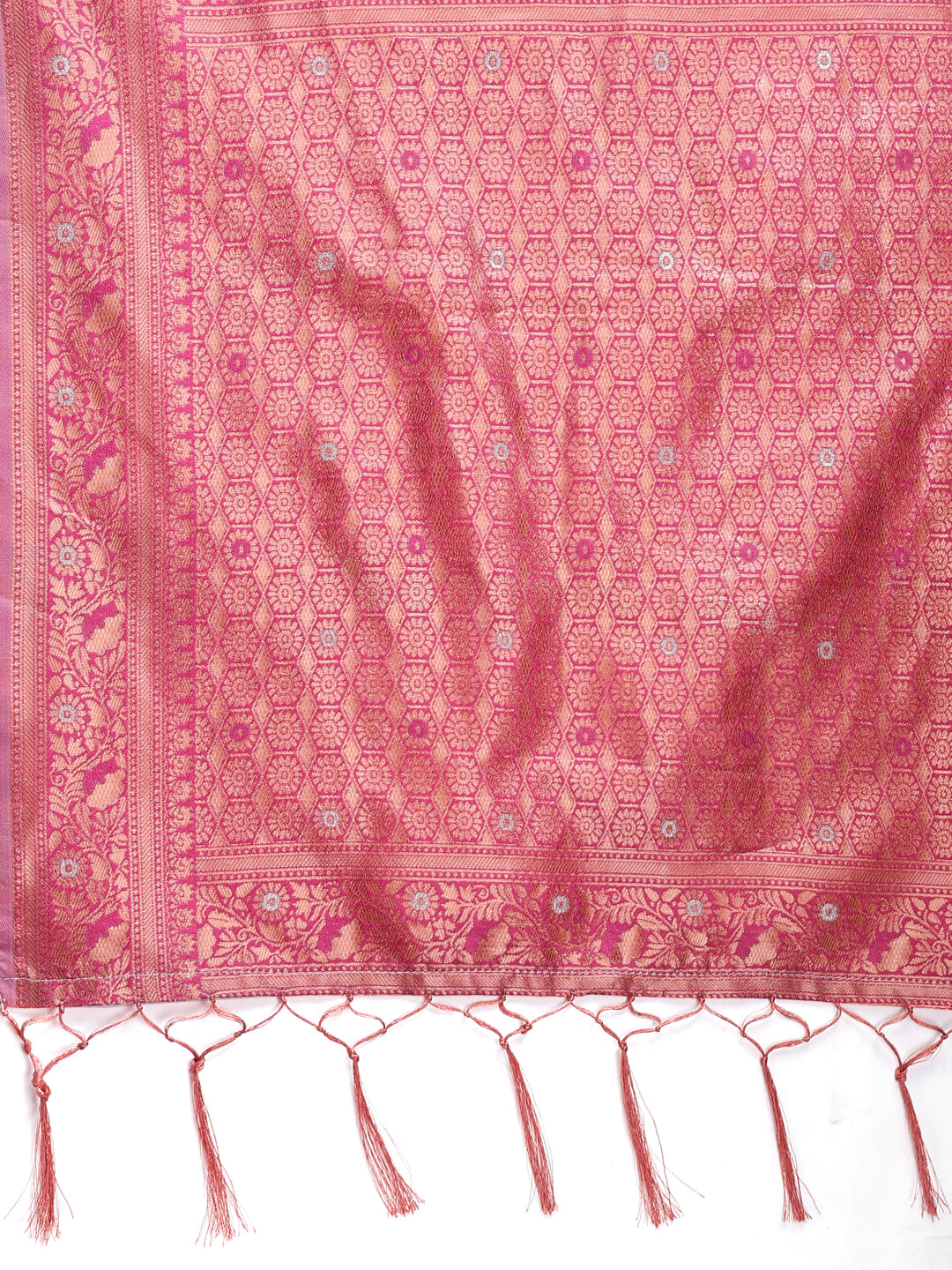 Shree Shyam Fashion Elegant Pink Cotton Saree with Contrast Pallu - Perfect Blend of Tradition & Comfort