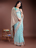 Shree Shyam Fashion Elegant Sea Green Cotton Saree with Contrast Pallu - Perfect Blend of Tradition & Comfort