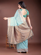 Shree Shyam Fashion Elegant Sea Green Cotton Saree with Contrast Pallu - Perfect Blend of Tradition & Comfort