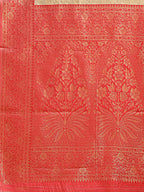 Shree Shyam Fashion Cream & Red Banarasi silk Woven Zari Work Traditional Tassel Saree