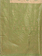 Shree Shyam Fashion Cream & Light Green Banarasi silk Woven Zari Work Traditional Tassel Saree