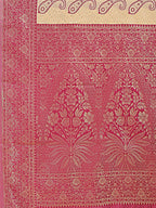 Shree Shyam Fashion Cream & Magenta Banarasi silk Woven Zari Work Traditional Tassel Saree