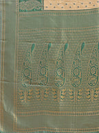 Shree Shyam Fashion Cream & Green Banarasi silk Woven Zari Work Traditional Tassel Saree