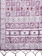 Shree Shyam Fashion Threads of Tradition: Purple Linen Cotton Saree Woven with Stories of Grace & Heritage