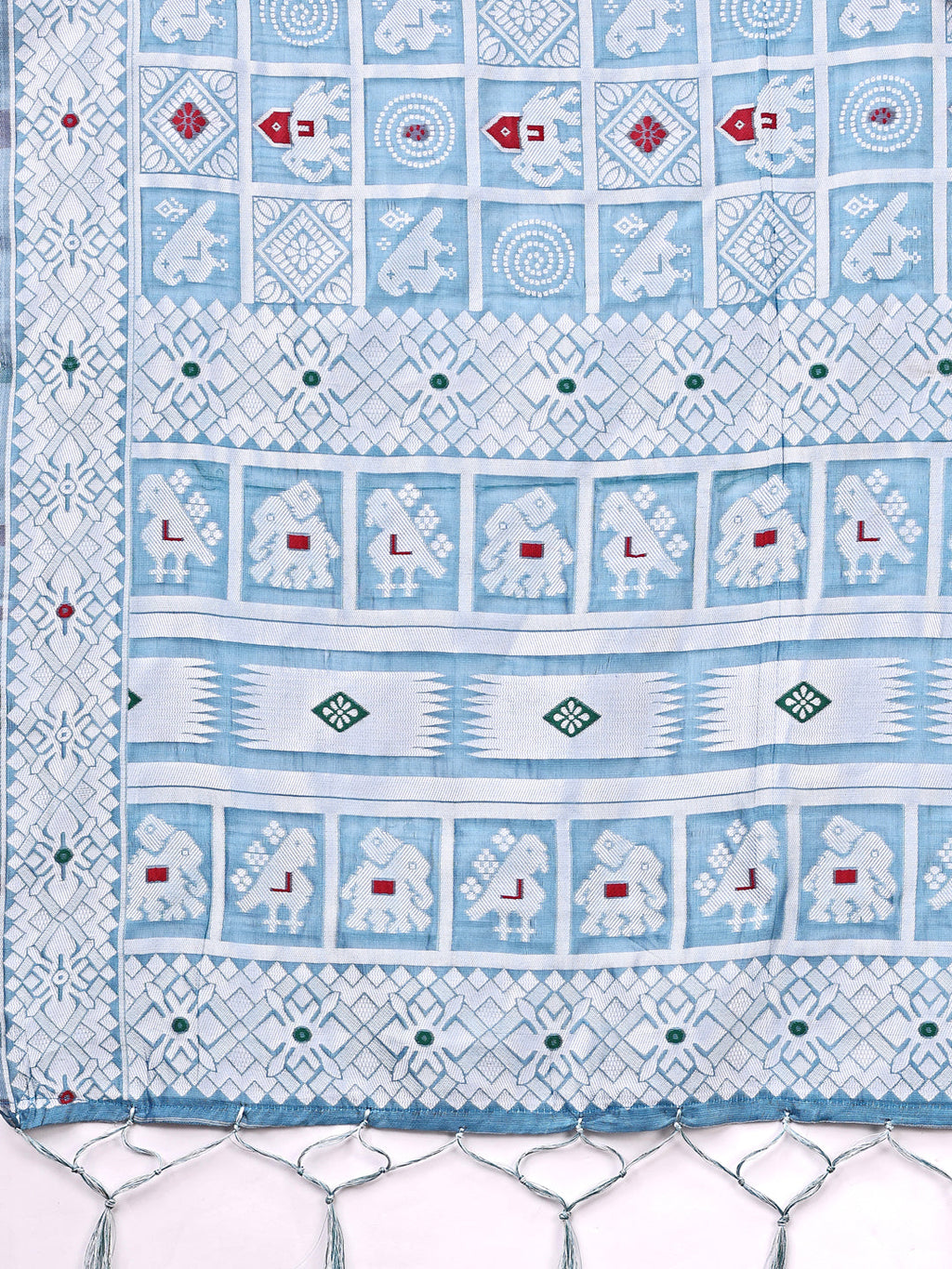 Shree Shyam Fashion Threads of Tradition: Sky Blue Linen Cotton Saree Woven with Stories of Grace & Heritage