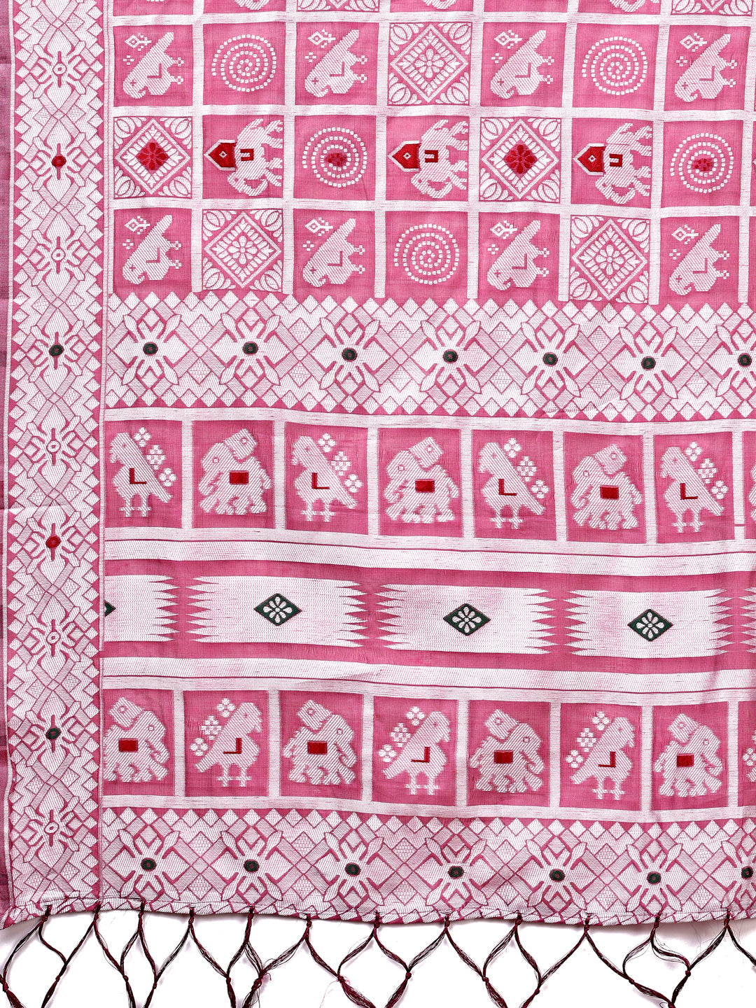 Shree Shyam Fashion Threads of Tradition: Pink Linen Cotton Saree Woven with Stories of Grace & Heritage