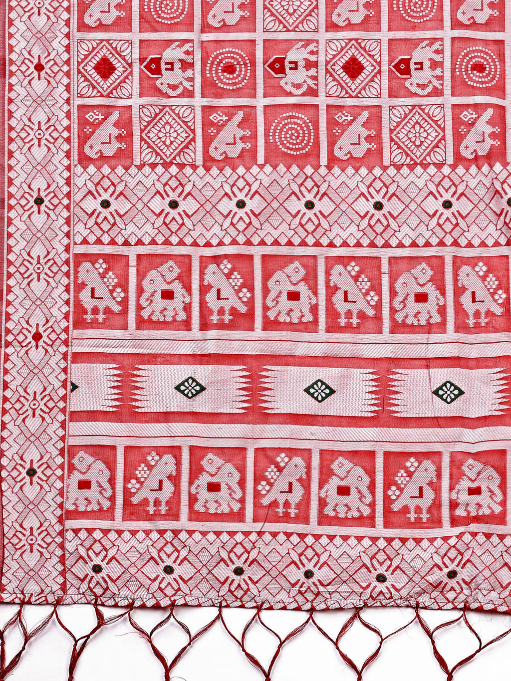 Shree Shyam Fashion Threads of Tradition: Peach Linen Cotton Saree Woven with Stories of Grace & Heritage