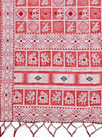 Shree Shyam Fashion Threads of Tradition: Peach Linen Cotton Saree Woven with Stories of Grace & Heritage
