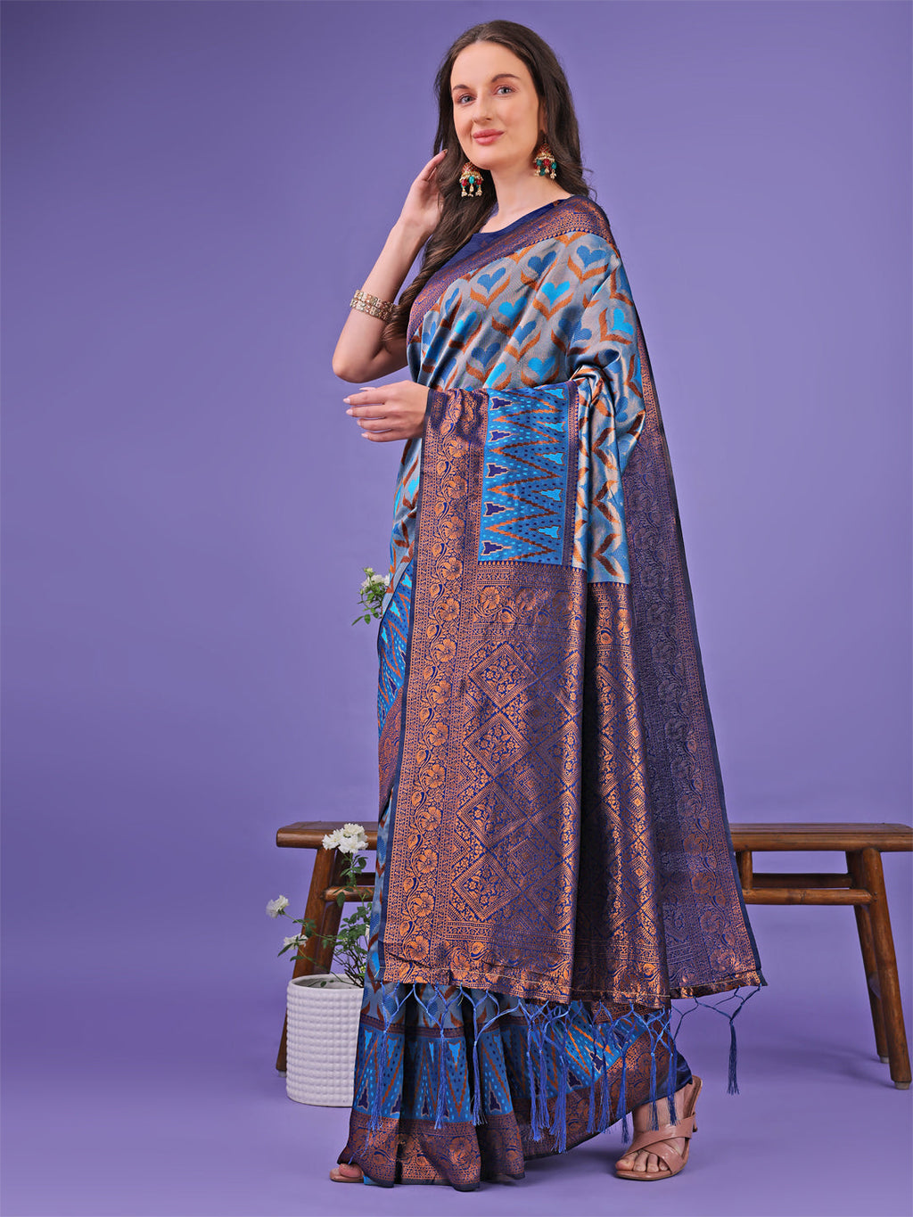 Shree Shyam Fashion Radiant Lichi Silk Saree - A Touch of Royalty in Every Thread