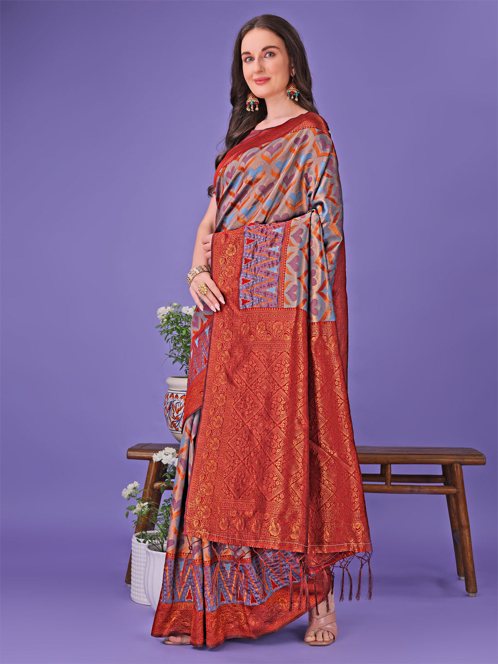 Shree Shyam Fashion Radiant Lichi Silk Saree - A Touch of Royalty in Every Thread