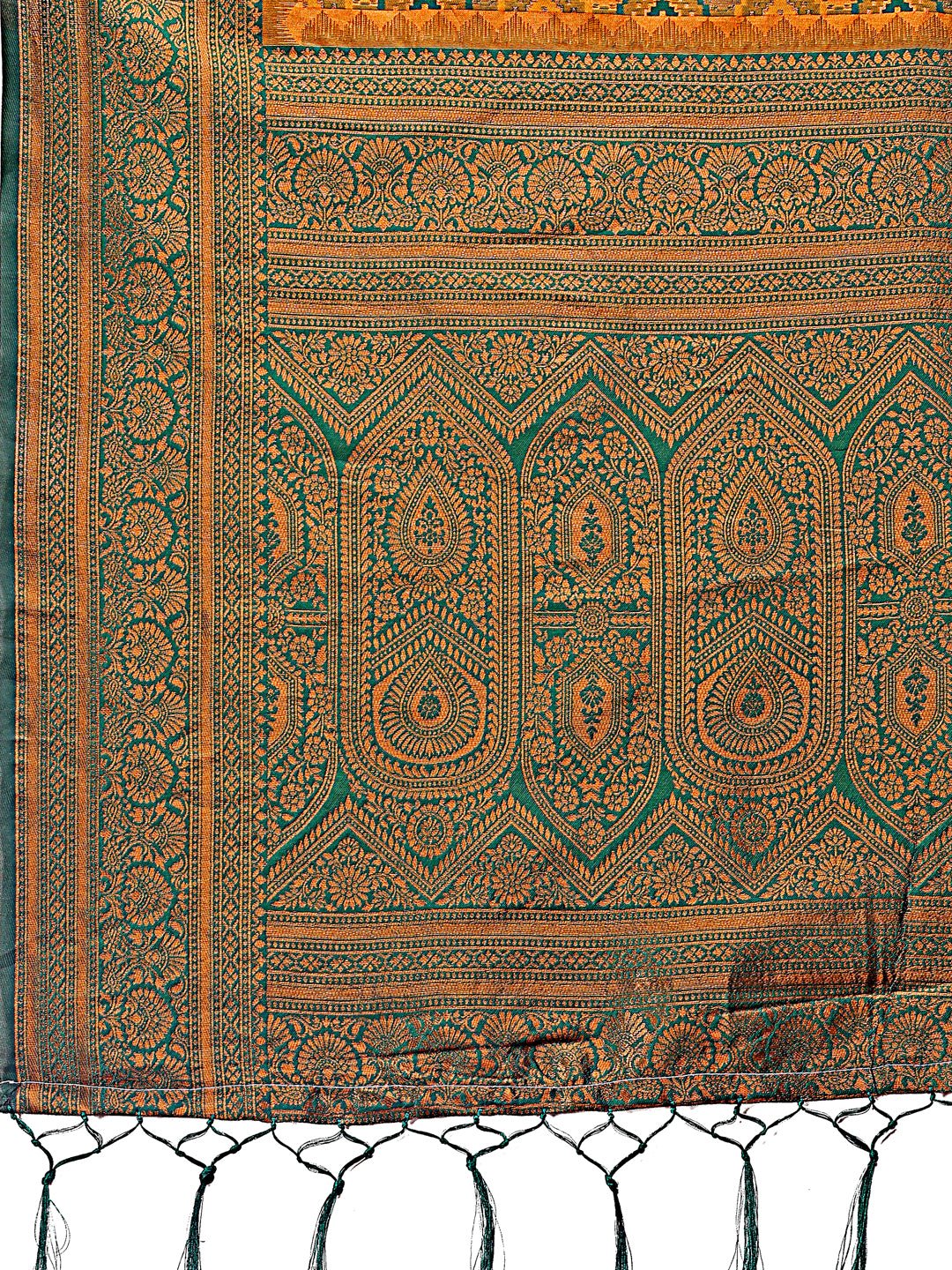 Shree Shyam Fashion Majestic Green & Yellow Silk Saree with Rich Woven Pallu - A Regal Touch for Special Moments