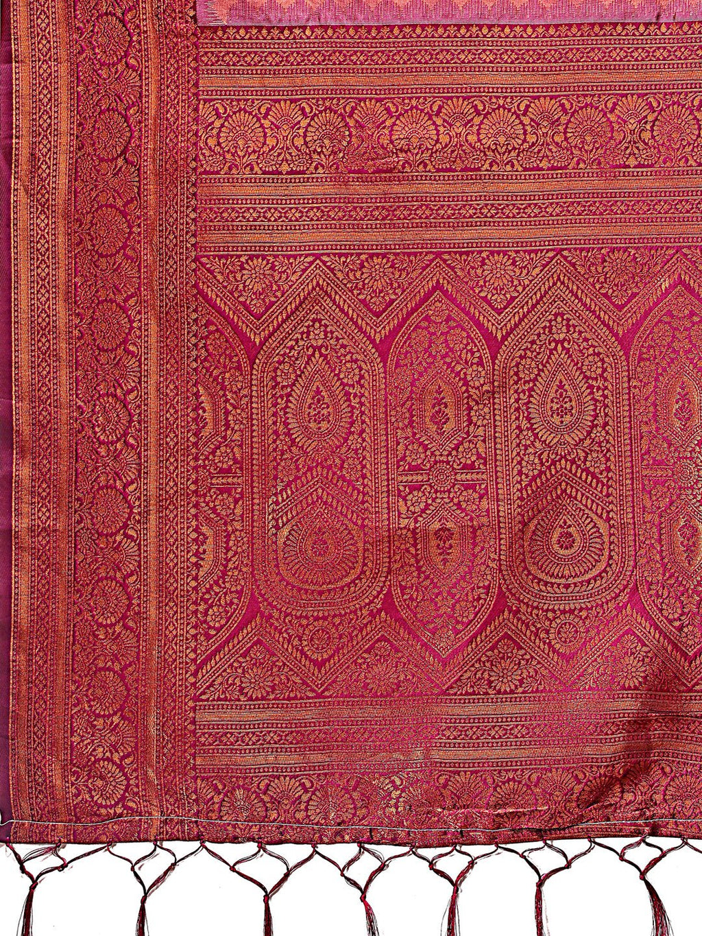 Shree Shyam Fashion Majestic Red & Light Pink Silk Saree with Rich Woven Pallu - A Regal Touch for Special Moments