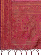 Shree Shyam Fashion Majestic Red & Light Pink Silk Saree with Rich Woven Pallu - A Regal Touch for Special Moments