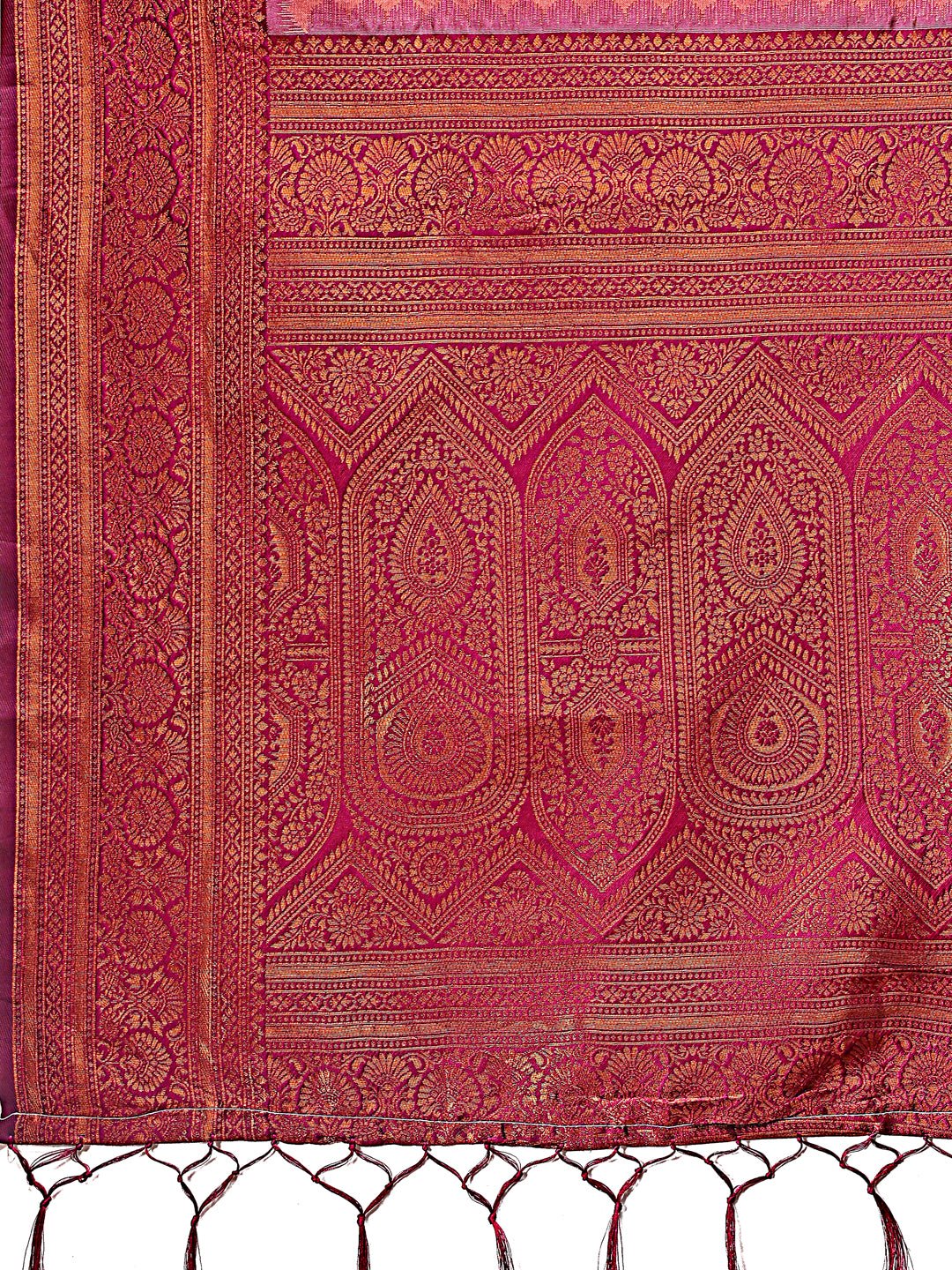 Shree Shyam Fashion Majestic Red & Light Pink Silk Saree with Rich Woven Pallu - A Regal Touch for Special Moments
