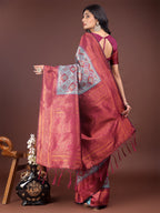 Shree Shyam Fashion Majestic Red & Teal Silk Saree with Rich Woven Pallu - A Regal Touch for Special Moments