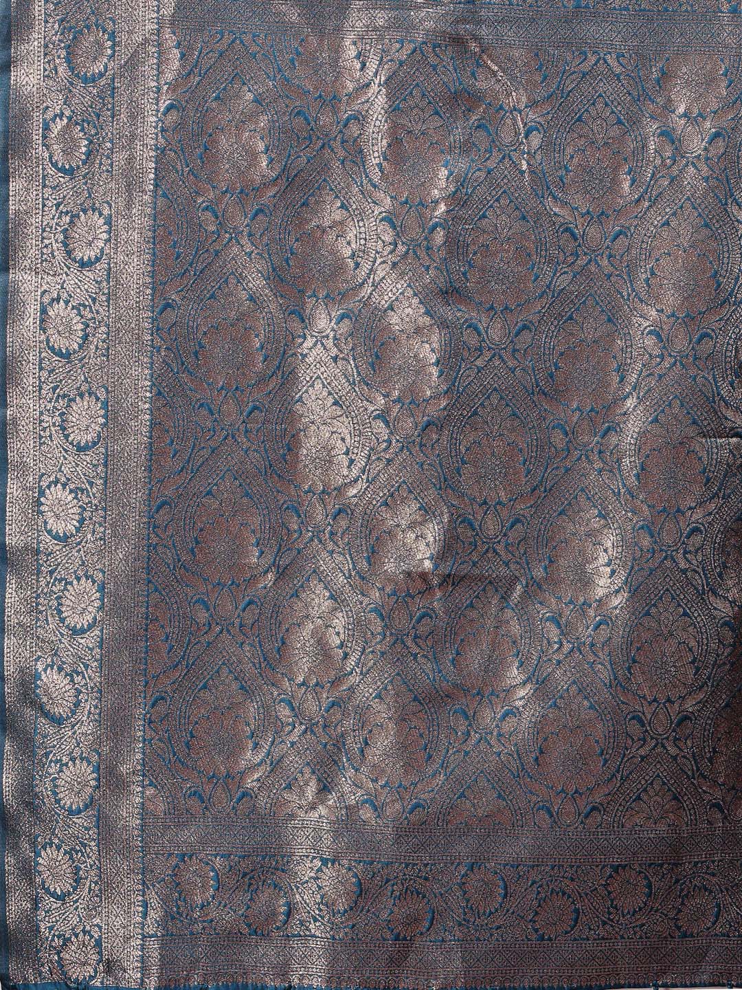 Shree Shyam Fashion Royal Blue Banarasi Silk Saree with Zari Weaving - A Timeless Tale of Elegance - Distacart