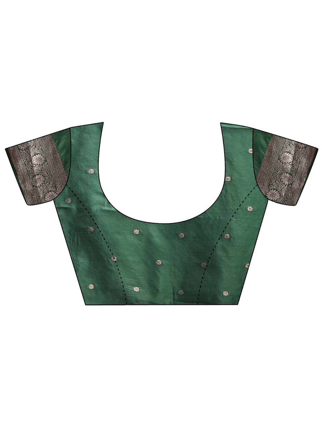 Shree Shyam Fashion Dark Green Banarasi Silk Saree with Zari Weaving - A Timeless Tale of Elegance - Distacart