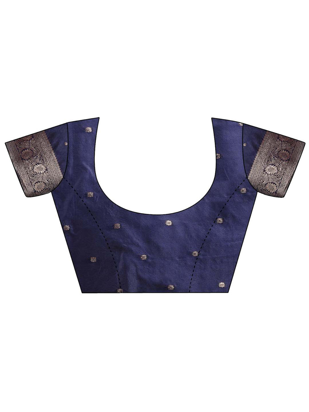 Shree Shyam Fashion Navy Blue Banarasi Silk Saree with Zari Weaving - A Timeless Tale of Elegance - Distacart