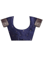 Shree Shyam Fashion Navy Blue Banarasi Silk Saree with Zari Weaving - A Timeless Tale of Elegance - Distacart