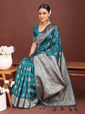 Shree Shyam Fashion Sea Green Banarasi Silk Saree with Zari Weaving - A Timeless Tale of Elegance - Distacart