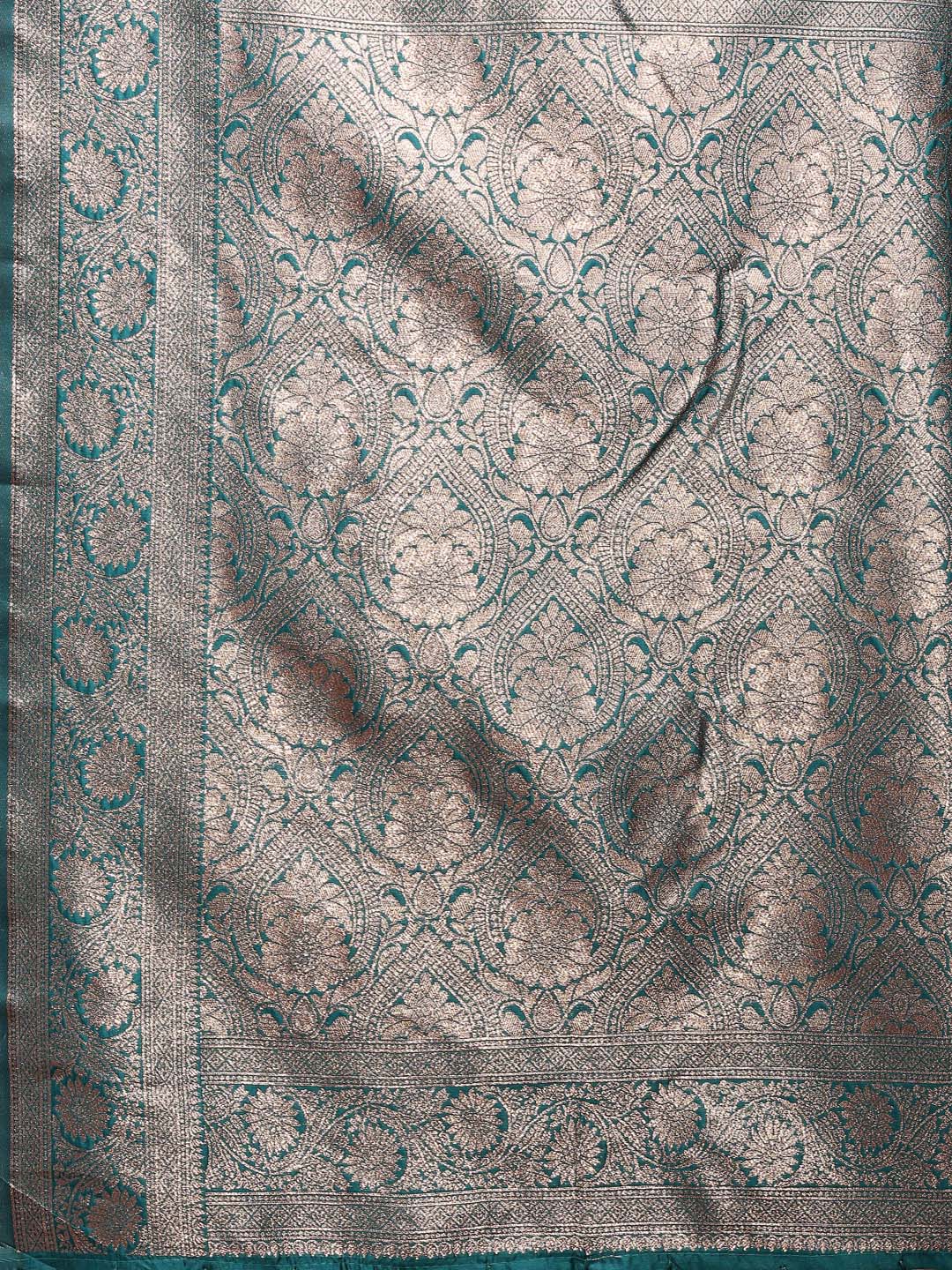 Shree Shyam Fashion Sea Green Banarasi Silk Saree with Zari Weaving - A Timeless Tale of Elegance - Distacart