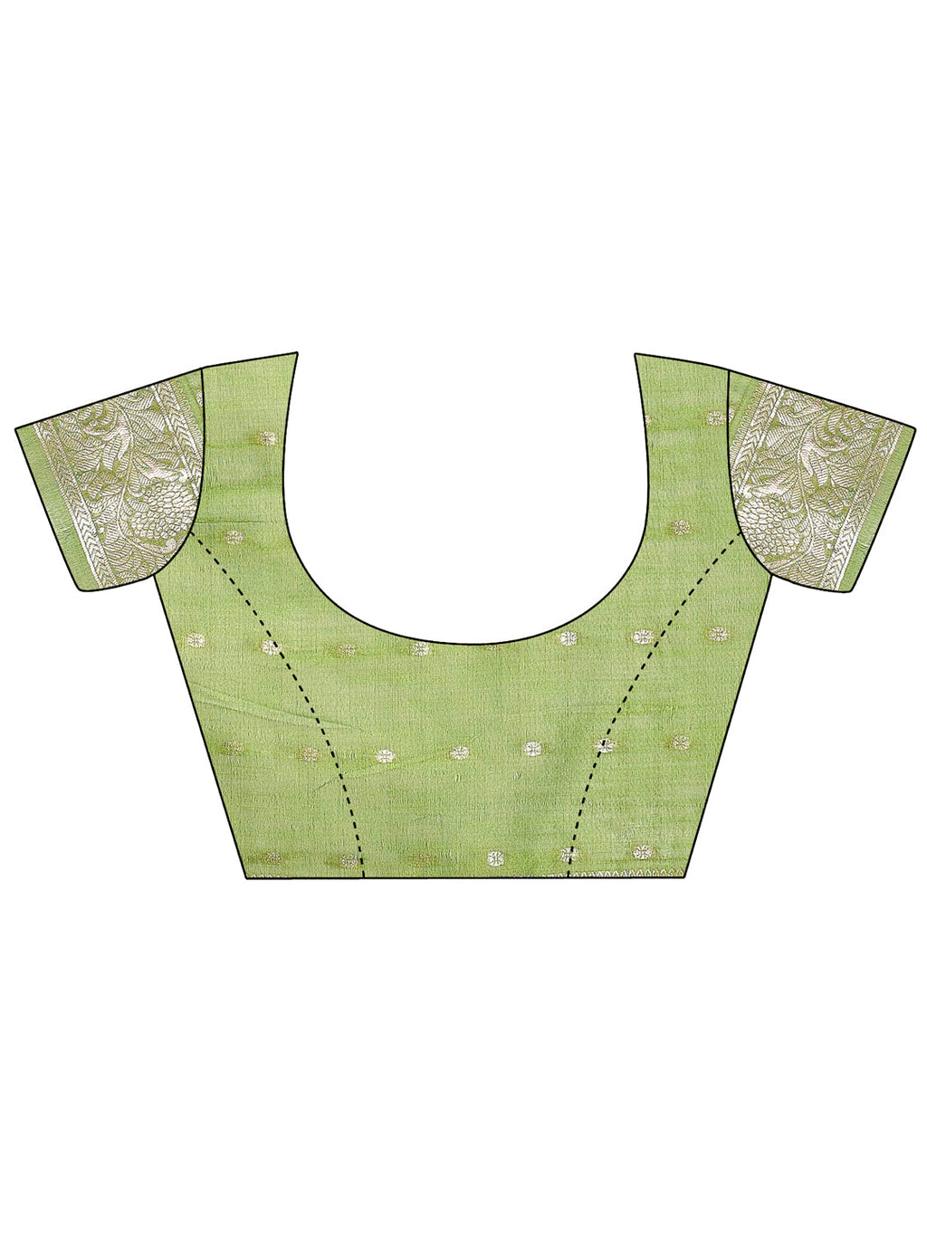 Shree Shyam Fashion Elegant Light Green Linen Cotton Saree with Zari Border & Woven Motifs - Perfect for Sophisticated Everyday & Festive Looks - Distacart