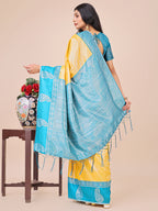 Shree Shyam Fashion Graceful Light & Dark Yellow Silk Saree with Rich Woven Border & Paisley Pallu - Perfect for Festive & Wedding Wear