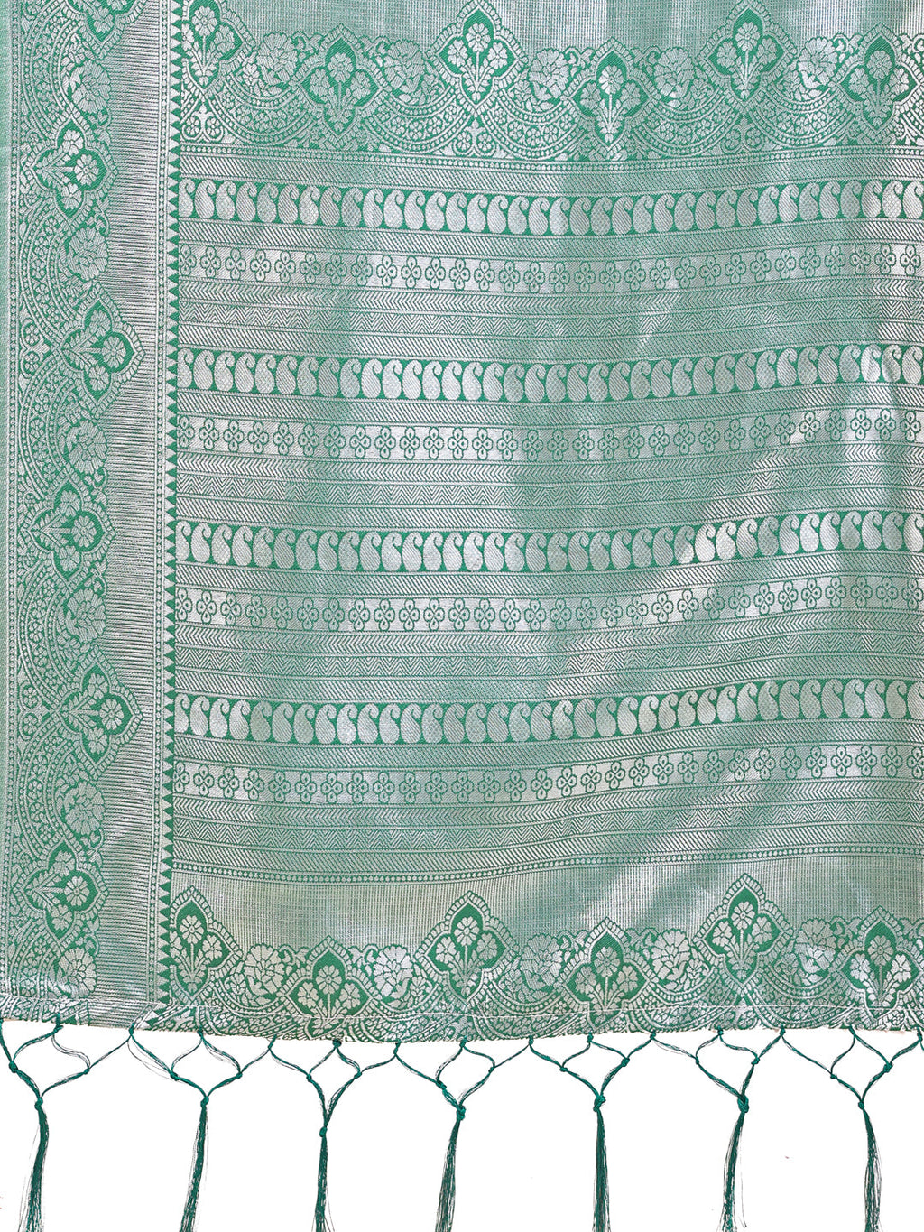 Shree Shyam Fashion Graceful Light & Dark Cream Silk Saree with Rich Woven Border & Paisley Pallu - Perfect for Festive & Wedding Wear